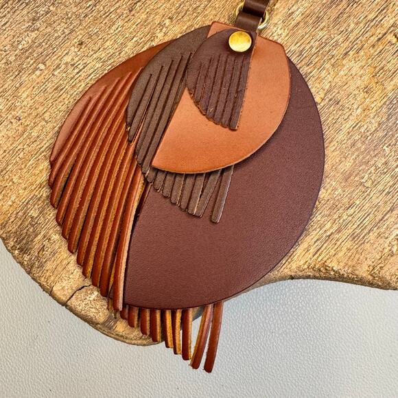 Portland Leather Picasso Tassel Bag Charm PORTRAIT Picasso Tassel Boho Bag Charm - Picture 4 of 6